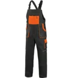 Spodnie ogrodniczki CXS Luxy Robin czarno - pomarańczowe