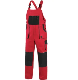 Spodnie ogrodniczki CXS Luxy Robin czerwono-czarne