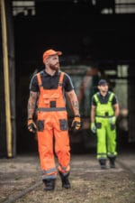 Spodnie ogrodniczki LAHTI PRO L40615 pomarańczowe