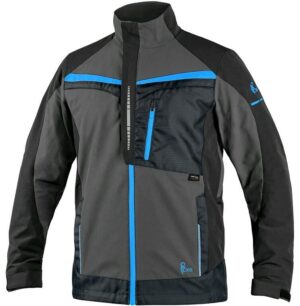 Bluza robocza CXS Naos szaro-czarna z niebieskimi dodatkami