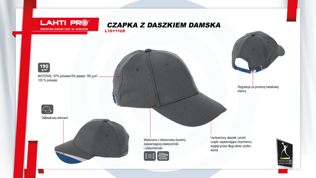 Czapka z daszkiem damska L101110S LAHTI PRO