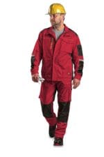 Spodnie CXS Stretch czerwono-czarne